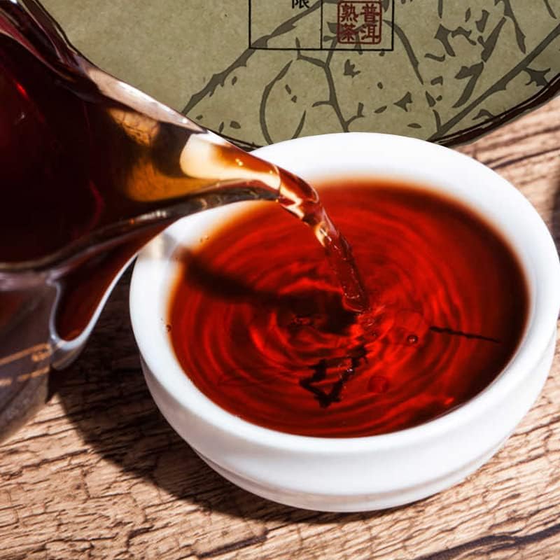 Premium Yunnan Pu'er Tea - 12.59oz (357g) Palace Tribute Cake Ripe Cooked Tea | Authentic Chinese Loose Leaf Tea for Relaxation, Gift Giving & Tea Ceremonies