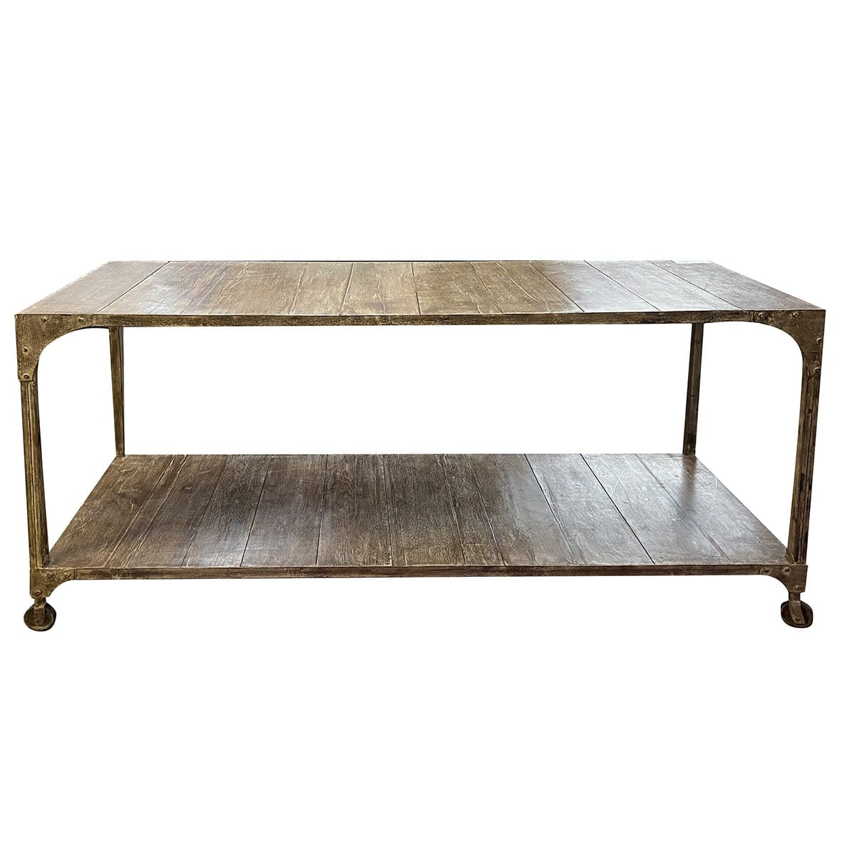 Large Wooden Trolley Table - Rolling Cart for Kitchen, Living Room & Office - Mobile Serving Cart with Storage Shelf