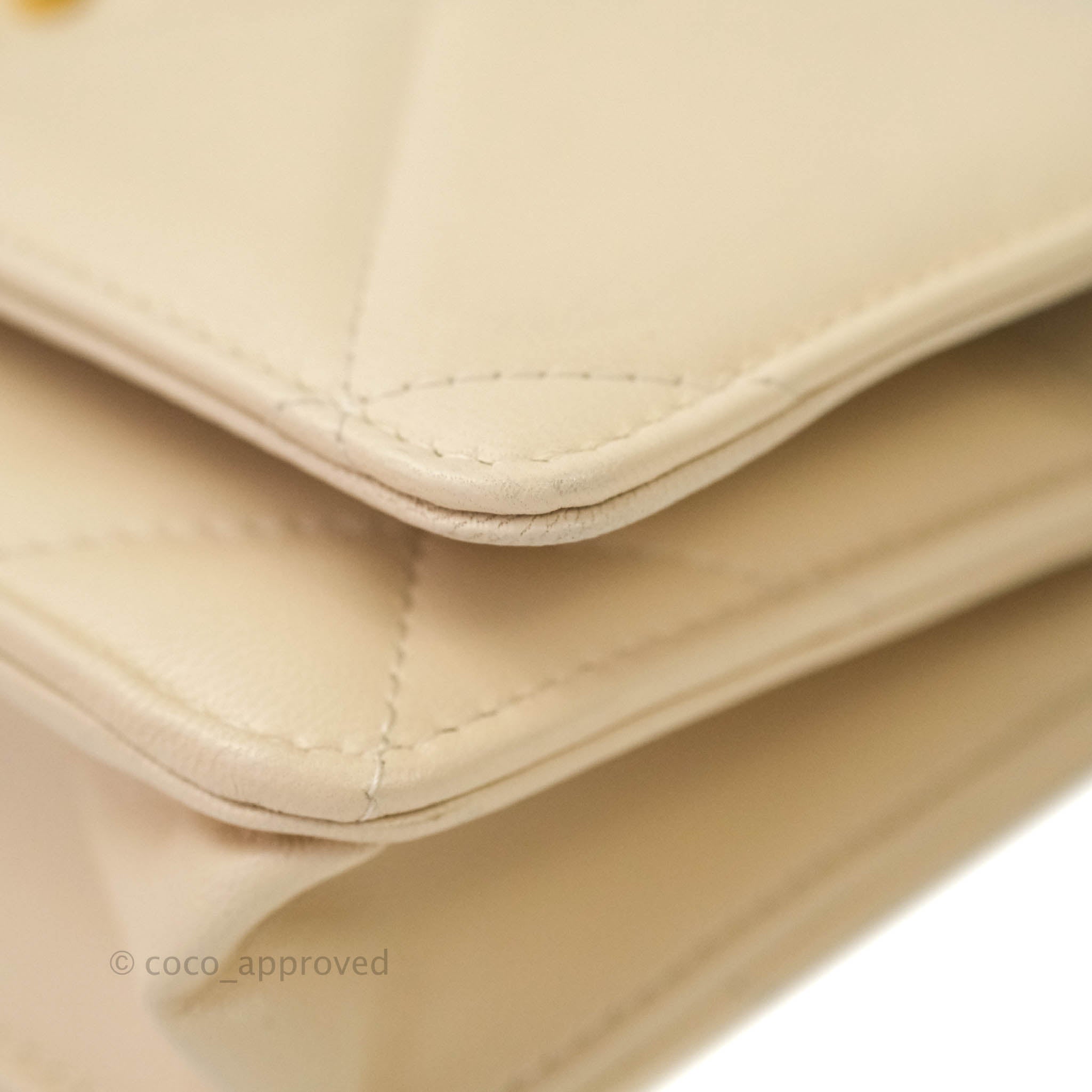 Chanel 19 Quilted Wallet on Chain WOC in Beige Goatskin with Mixed Hardware - Luxury Crossbody Bag for Women, Perfect for Evening Events & Daily Use