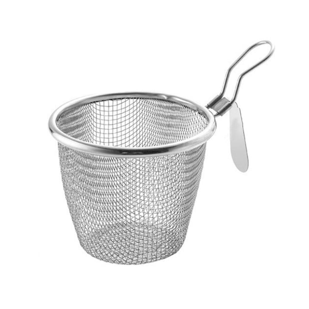 Stainless Steel Mesh Pasta Basket - Boiling Blanching Strainer for Spaghetti, Ramen, Pho & Vegetables - Hanging Noodle Insert - Perfect for Home Cooking & Restaurant Use
