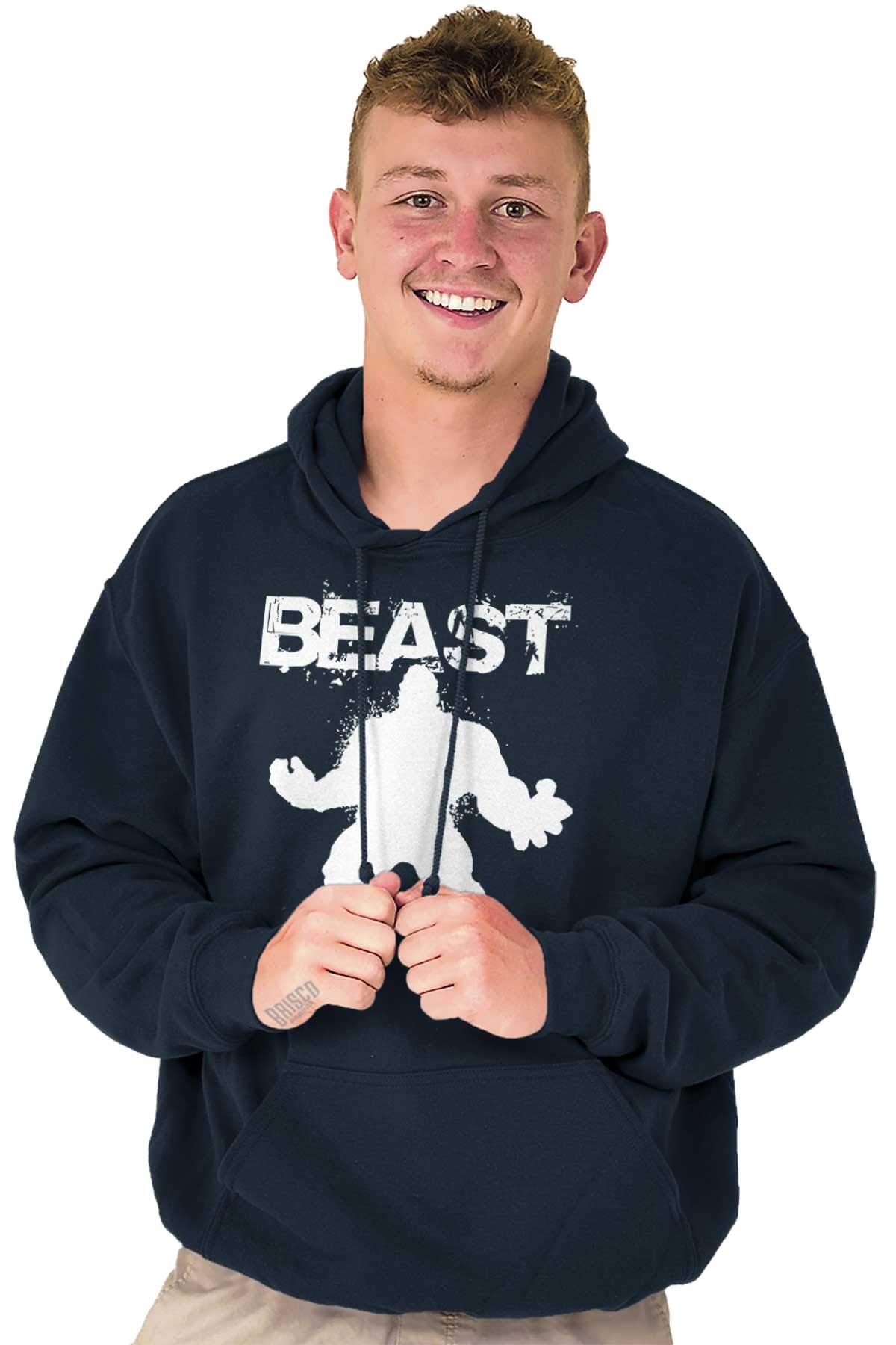 Brisco Brands Beast Gym Fitness Hoodie for Men - Heavyweight Cotton Hooded Sweatshirt for Weightlifting, Bodybuilding & Workout Training