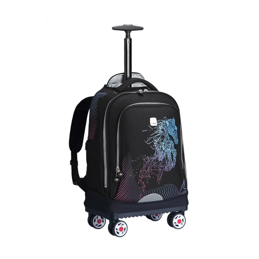 UNIKER Rolling Backpack with Wheels - Travel Laptop Backpack for Women & Men, 15.6 Inch Wheeled Carry-On Backpack for Business, School, Airplane & Commuting