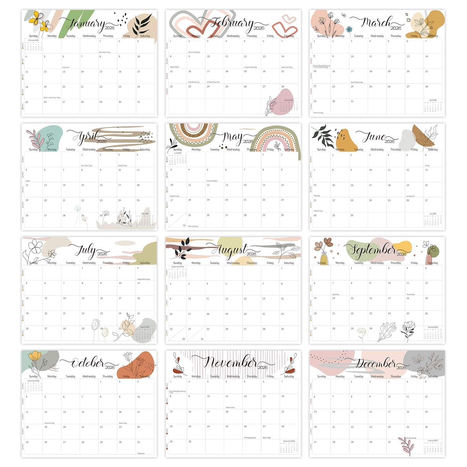 GuassLee Magnetic Calendar 2025-2026 | 11x14 Inch Fridge Calendar with 19 Monthly Planners | Perfect for Home, Office & School Organization | June 2025 - December 2026 Wall Planner for Kitchen, Dorm & Family Planning