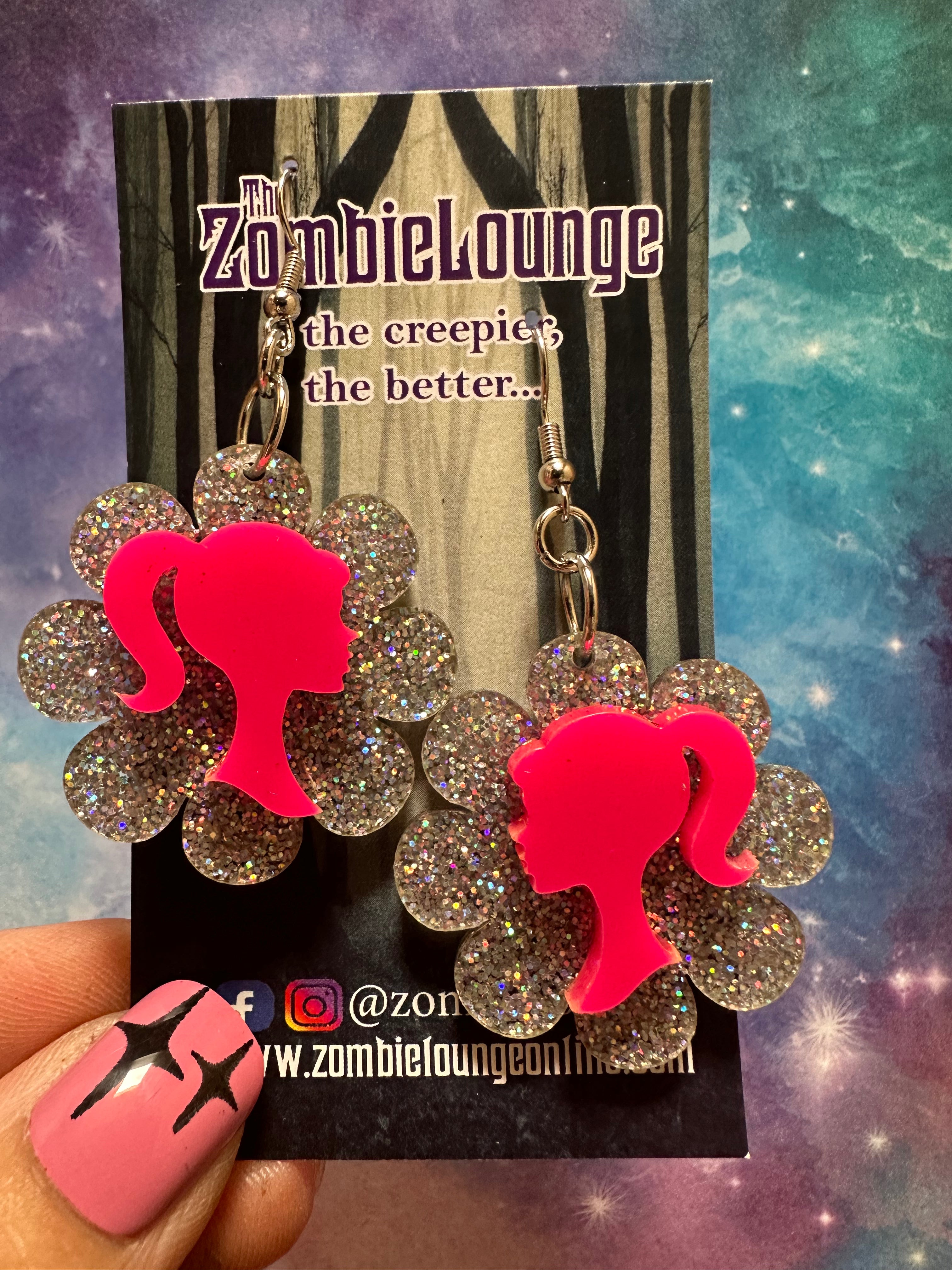Cute Plastic Flower Doll Earrings for Women - Fashion Dangle Drop Earrings for Girls, Party, Wedding & Cosplay Accessories