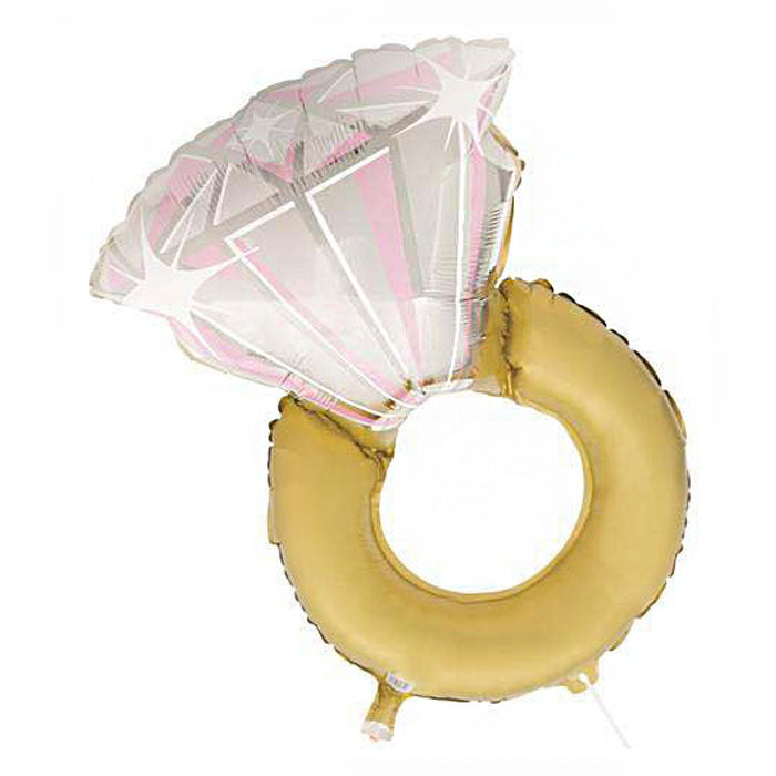 Large Jumbo Ring Foil Balloon for Bridal Shower Decorations - Perfect for Wedding Proposals, Bachelorette Parties & Anniversary Celebrations