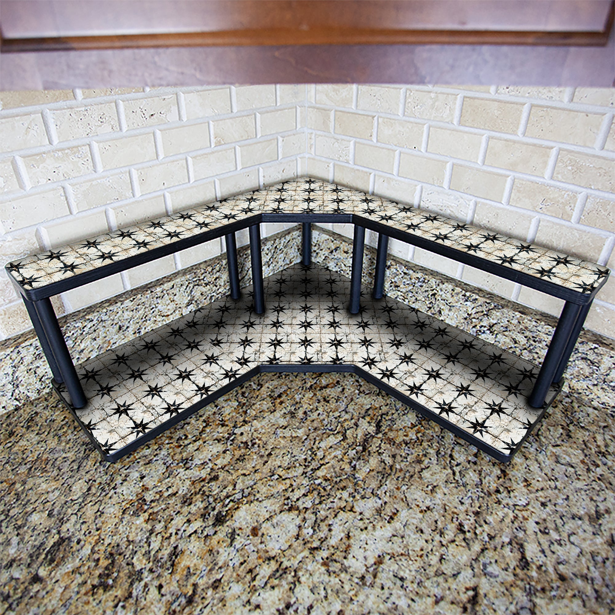 Rustic Tiles Themed Counter Caddies™ - Multiple Size Options for Kitchen, Bathroom & Office Organization | Handmade Artwork for Home Decor