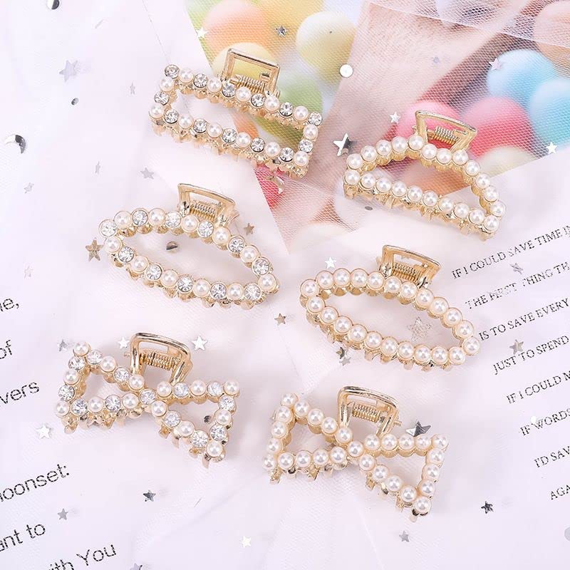 Stylish Metal Claw Hair Clips for Women & Girls - Golden Hair Accessories (6-Pack) - Perfect for Parties, Weddings & Everyday Fashion