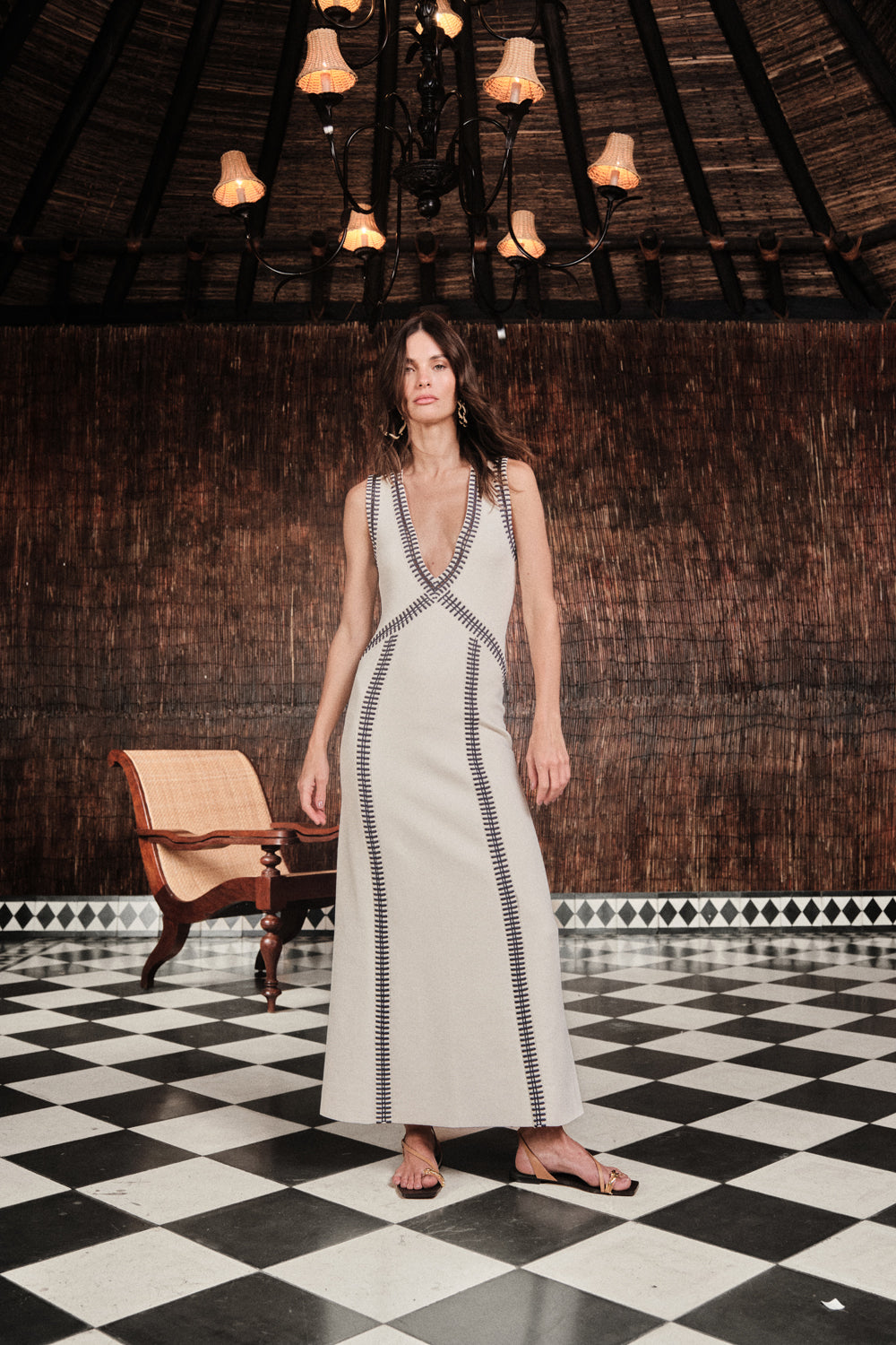 Elegant Spiritual Dress in Ecru - Boho Chic Maxi Dress for Women - Perfect for Yoga, Meditation & Festivals