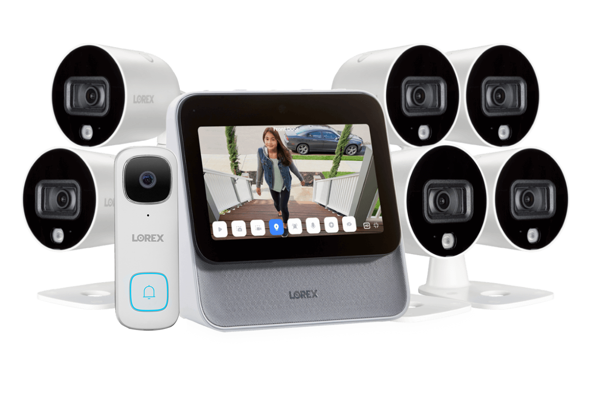 Lorex Smart Home Security System - 6 Outdoor WiFi Cameras, 2K Video Doorbell & 3 Sensors for Complete Home Protection | Indoor/Outdoor Surveillance, Motion Detection, Night Vision