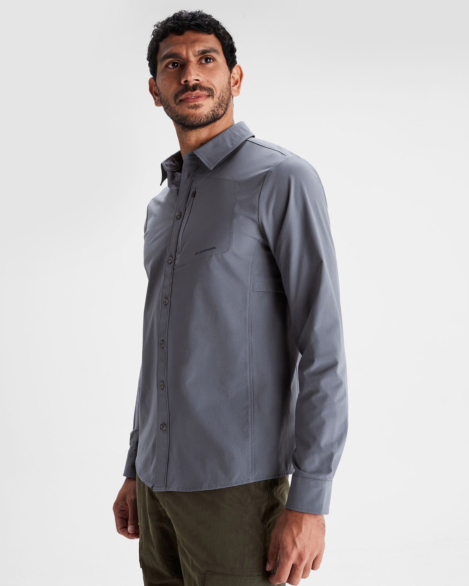 Men's Sun Protection Long Sleeve Shirt - UPF 50+ Lightweight Quick-Dry Fishing Hiking Shirt in Light Navy - Perfect for Outdoor Activities & Summer Sun Protection
