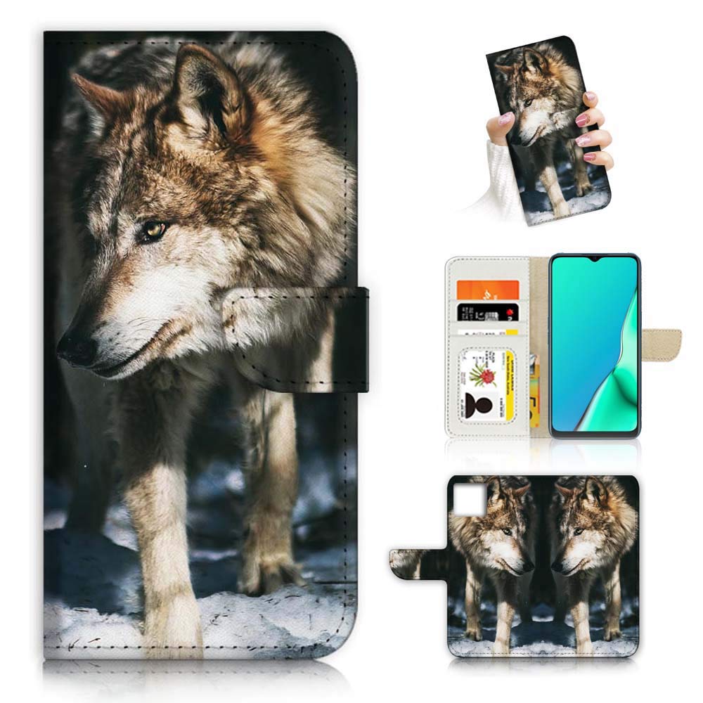 Premium Flip Wallet Phone Case for iPhone 11 - A23033 Cool Wolf Design | Slim Protective Cover with Card Slots for Everyday Use & Travel