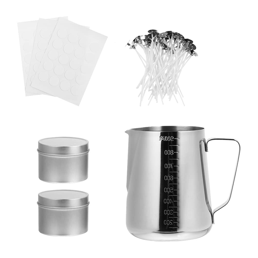EXCEART Soy Candles DIY Kits - Candle Making Kit Supplies with Soy Wax, Pouring Pot, Wicks, Jars & Measuring Cups Set - Perfect for Home Crafts, Gifts, and Relaxation
