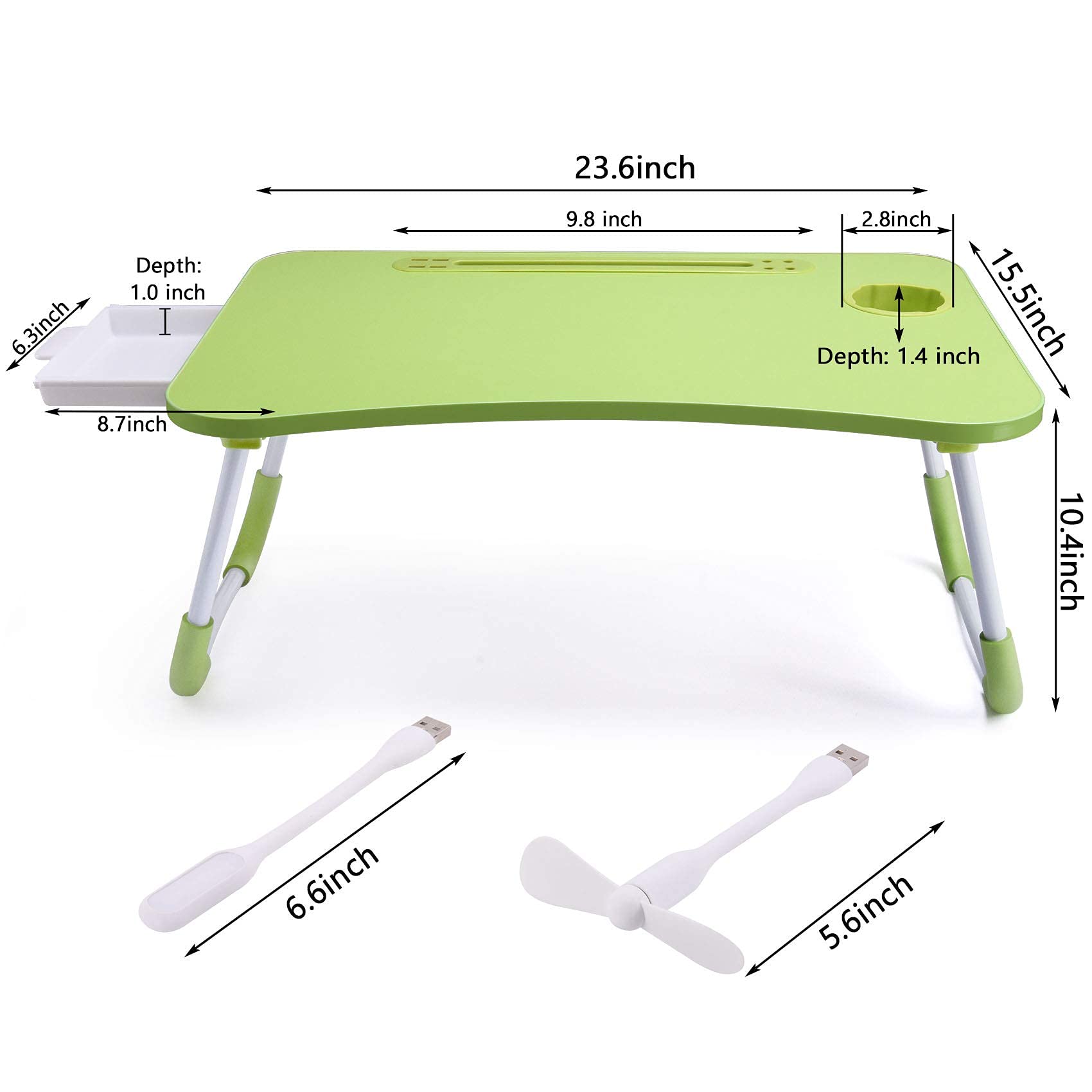 Foldable Laptop Desk with Drawer - Portable Standing Desk for Bed, Couch & Floor - Adjustable Breakfast Tray for Reading, Writing & Working - Perfect for Home Office, Dorm & Travel Use