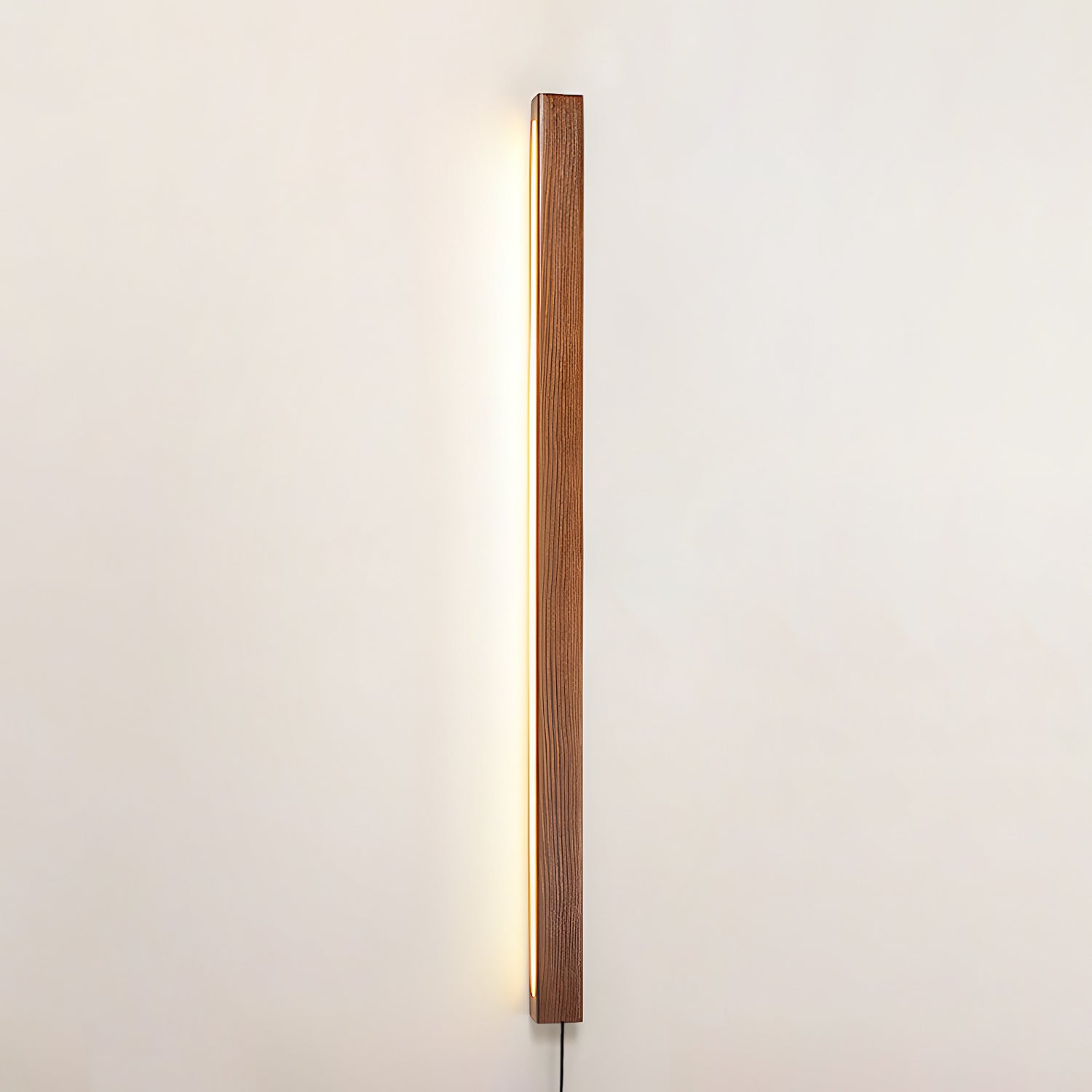 Arlo Linear Wood Plug-in Wall Light - Modern Dimmable LED Sconce for Bedroom, Living Room & Hallway Lighting