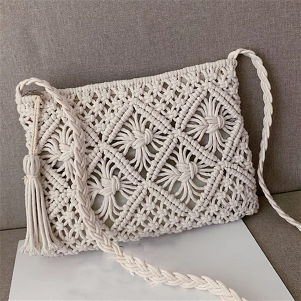 Straw Woven Hollow Out Shoulder Bag for Women - Summer Crossbody Beach Travel Handbag - Lightweight Messenger Purse (One Size) - Perfect for Vacation, Shopping & Outdoor Activities