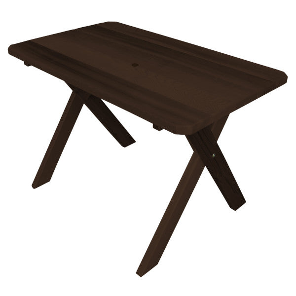Premium Western Red Cedar Crossleg Table - Rustic Outdoor Dining & Patio Furniture for Garden, Deck, or Backyard