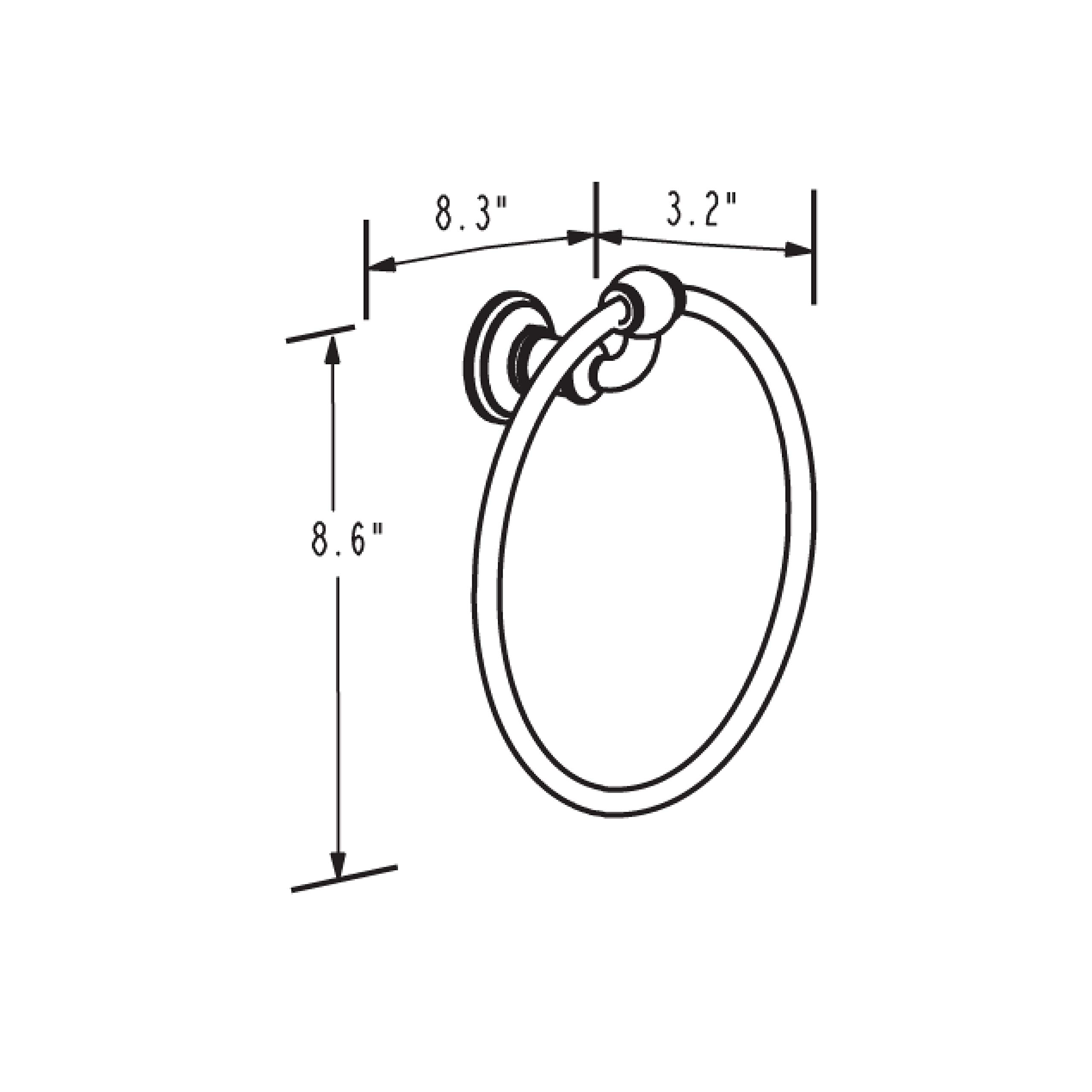 4505/PC Ginger Columnar Towel Ring - Polished Chrome Finish - Modern Bathroom Accessory for Powder Rooms & Luxury Homes