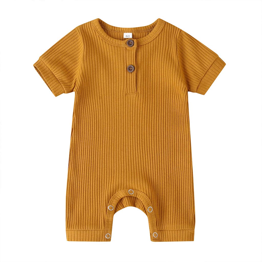 Newborn Baby Boy Girl Romper - Soft Ribbed Onesie Bodysuit Outfits for Infants | Perfect for Daily Wear, Photo Shoots & Gift Giving