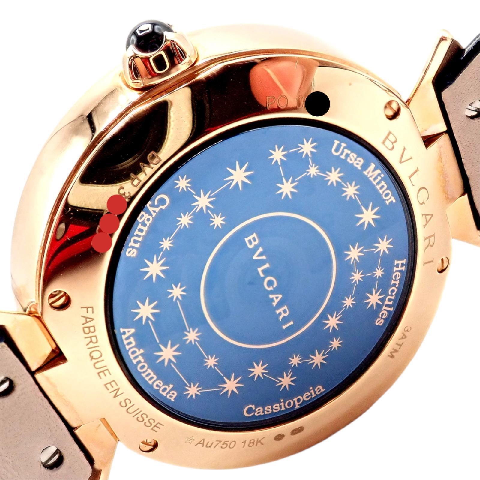 Bulgari 18k Rose Gold Diamond Sapphire Divas Dream Automatic Roman Night Watch - Luxury Women's Timepiece for Gala Events & Evening Occasions
