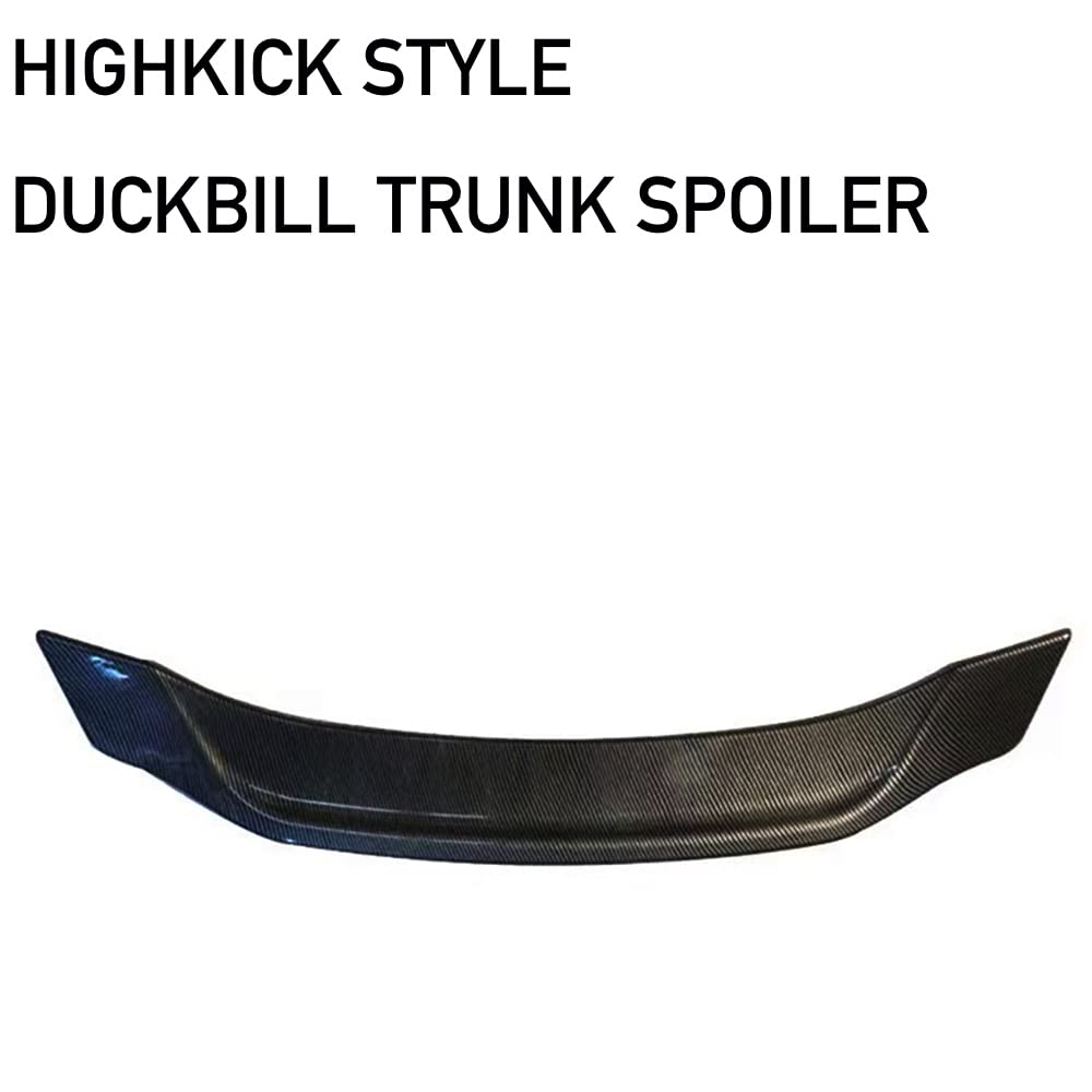 Carbon Fiber Look Rear Trunk Spoiler for 2021-2023 KIA K5 Optima - Highkick Style Duckbill Spoiler Wing - Enhances Aerodynamics & Sporty Appearance - Perfect for Car Enthusiasts & Street Racing Style