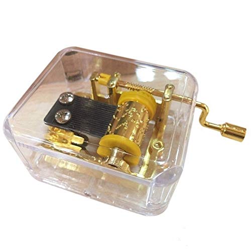 NZFERT Transparent Hand-Cranked Mini Music Box - Compact & Exquisite Musical Gift Box Plays Wedding March - Perfect for Birthday Presents, Wedding Favors, and Home Decor