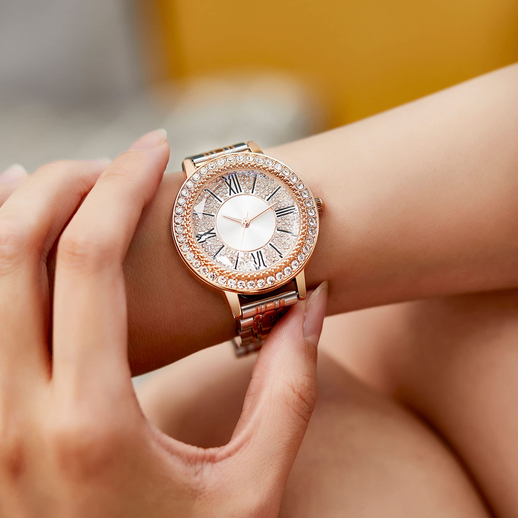 Elegant Women's Watches - Stainless Steel Square & Round Dial Quartz Watch with Genuine Leather Strap - Minimalist Waterproof Design - Perfect for Office, Party & Everyday Wear