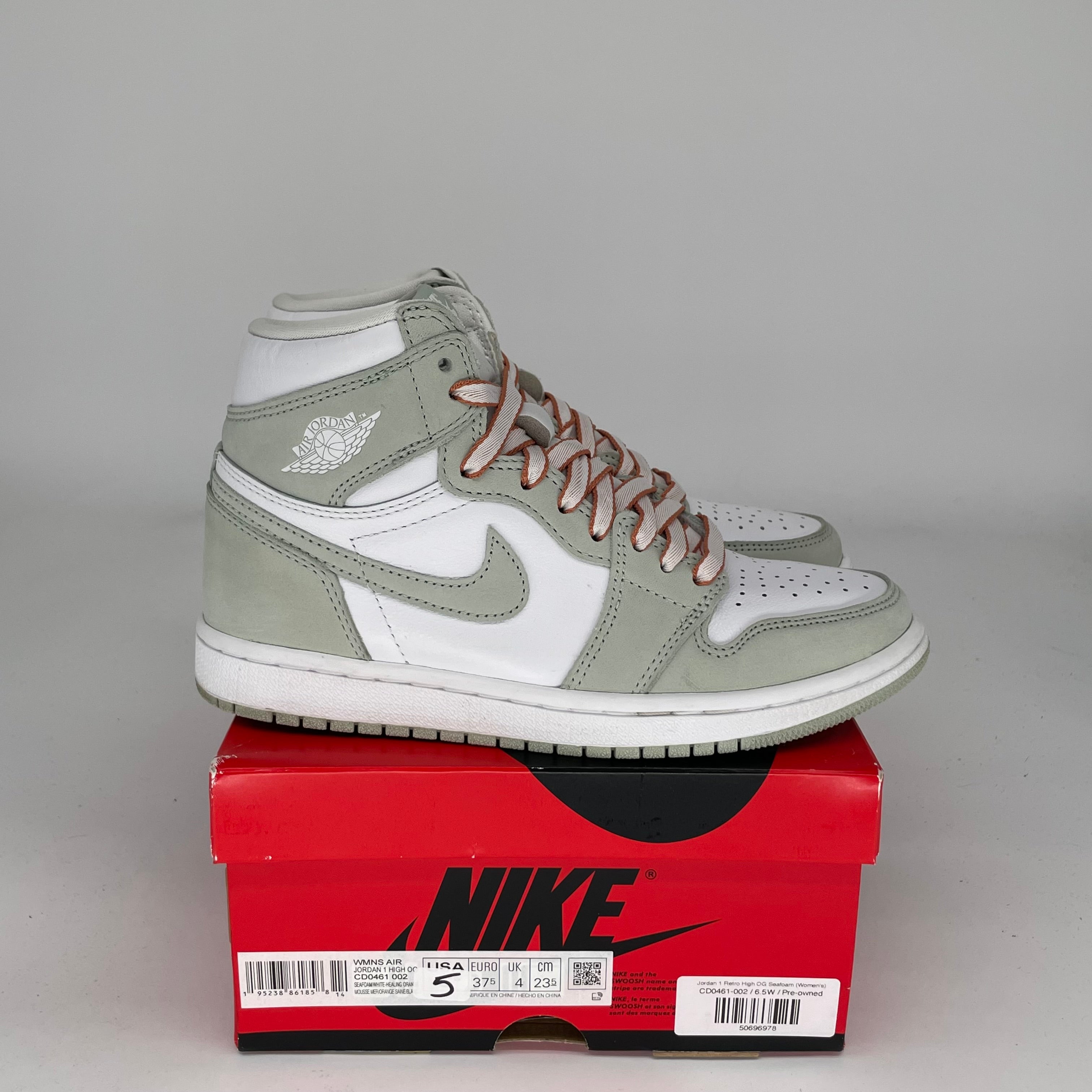 AIR JORDAN 1 SEAFOAM Women's Sneakers Size 5/6.5W - Retro Basketball Shoes for Women, Fashion Streetwear & Casual Wear - Style CD0461-002