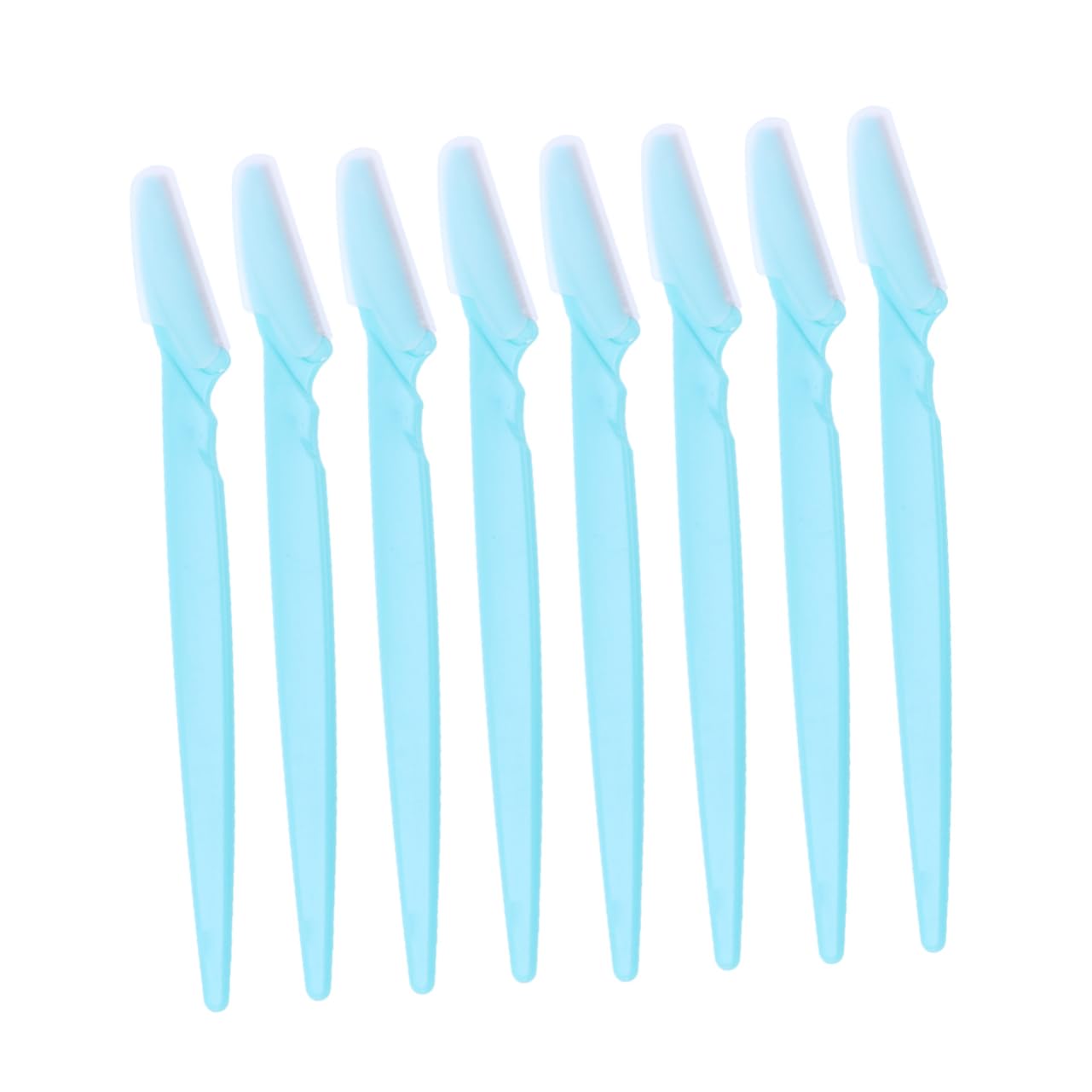 Minkissy 30pcs Stainless Steel Eyebrow Trimmers - Compact Facial Razors for Women with Blue Non-Slip Grip - Precise Eyebrow Shaping & Facial Hair Removal - Perfect for Travel, Home & Salon Use