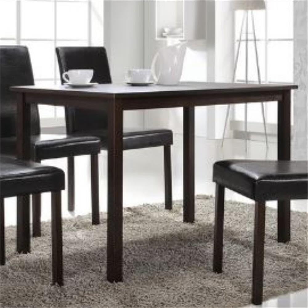 Pemberly Row Dark Brown Dining Table - Elegant & Durable Wooden Table for Family Meals, Dinner Parties & Home Decor