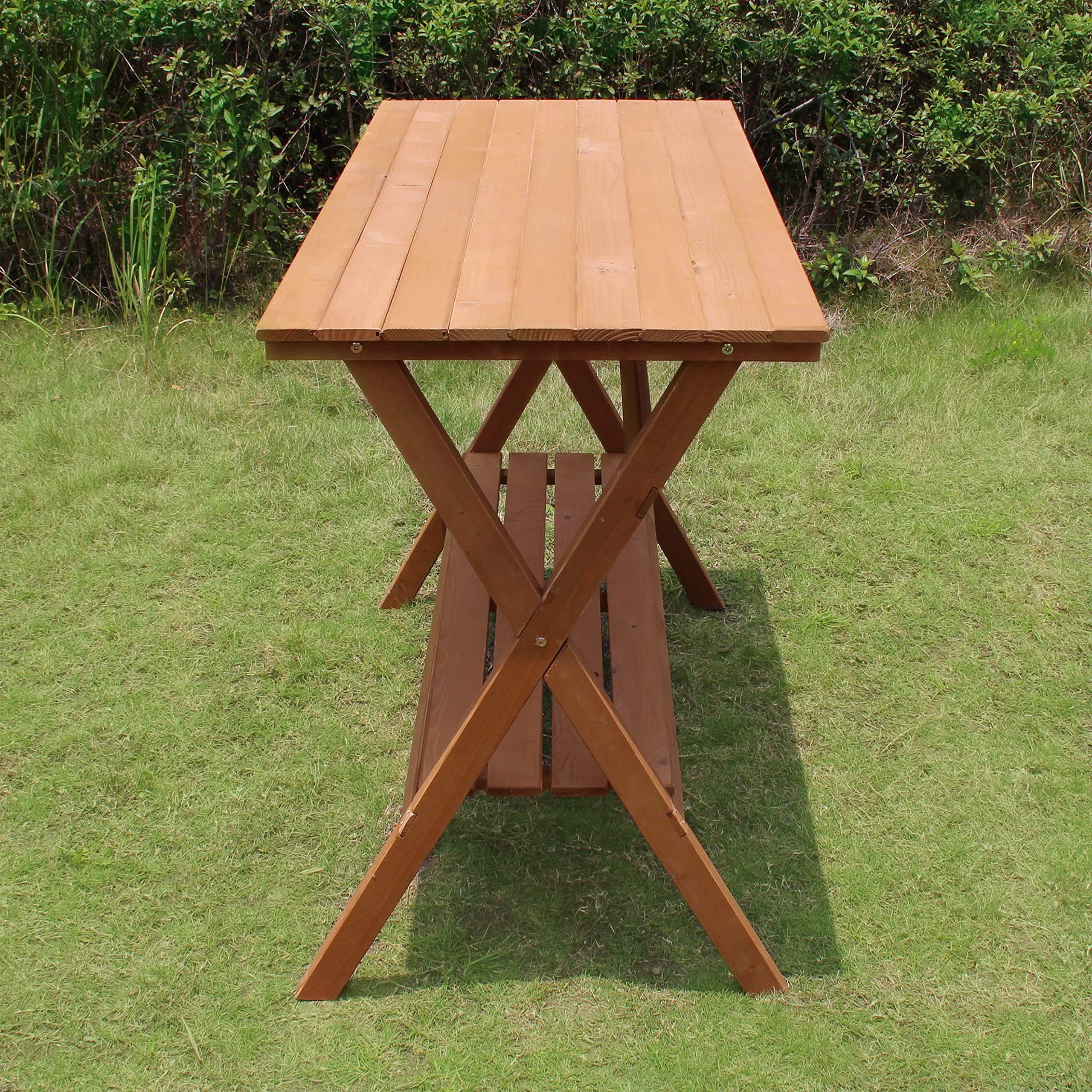 White Fir Wood Potting Bench & Console Table - Durable Garden Workstation & Entryway Furniture for Planting, Gardening & Home Decor