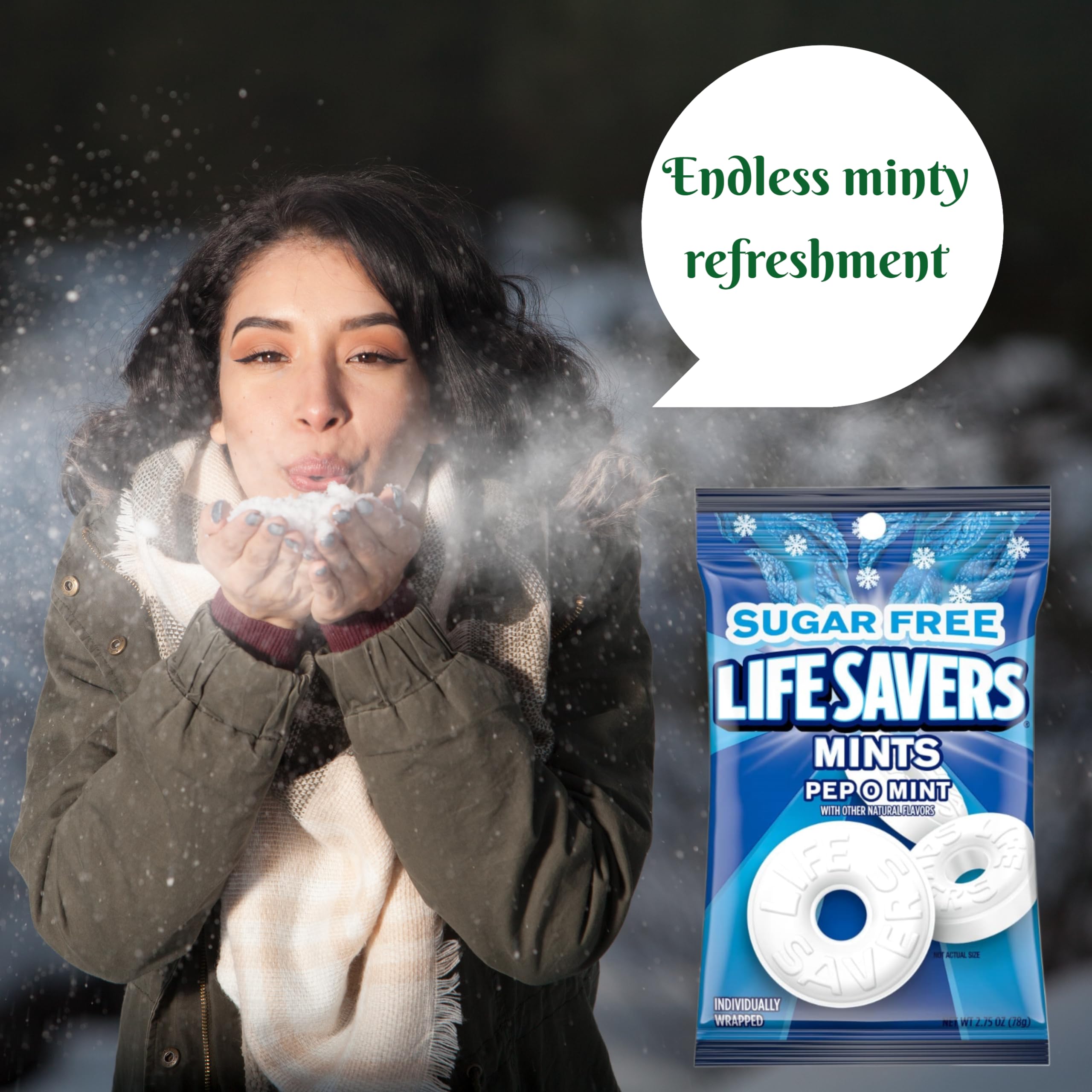 Sugar Free Life Savers Mints - Pep O Mint Flavor | 2-Pack (2.75oz Each) | Refreshing Hard Candy for Fresh Breath | Perfect for Holidays, Travel, Office & After Meals | Distributed by Common Classic Candy Company