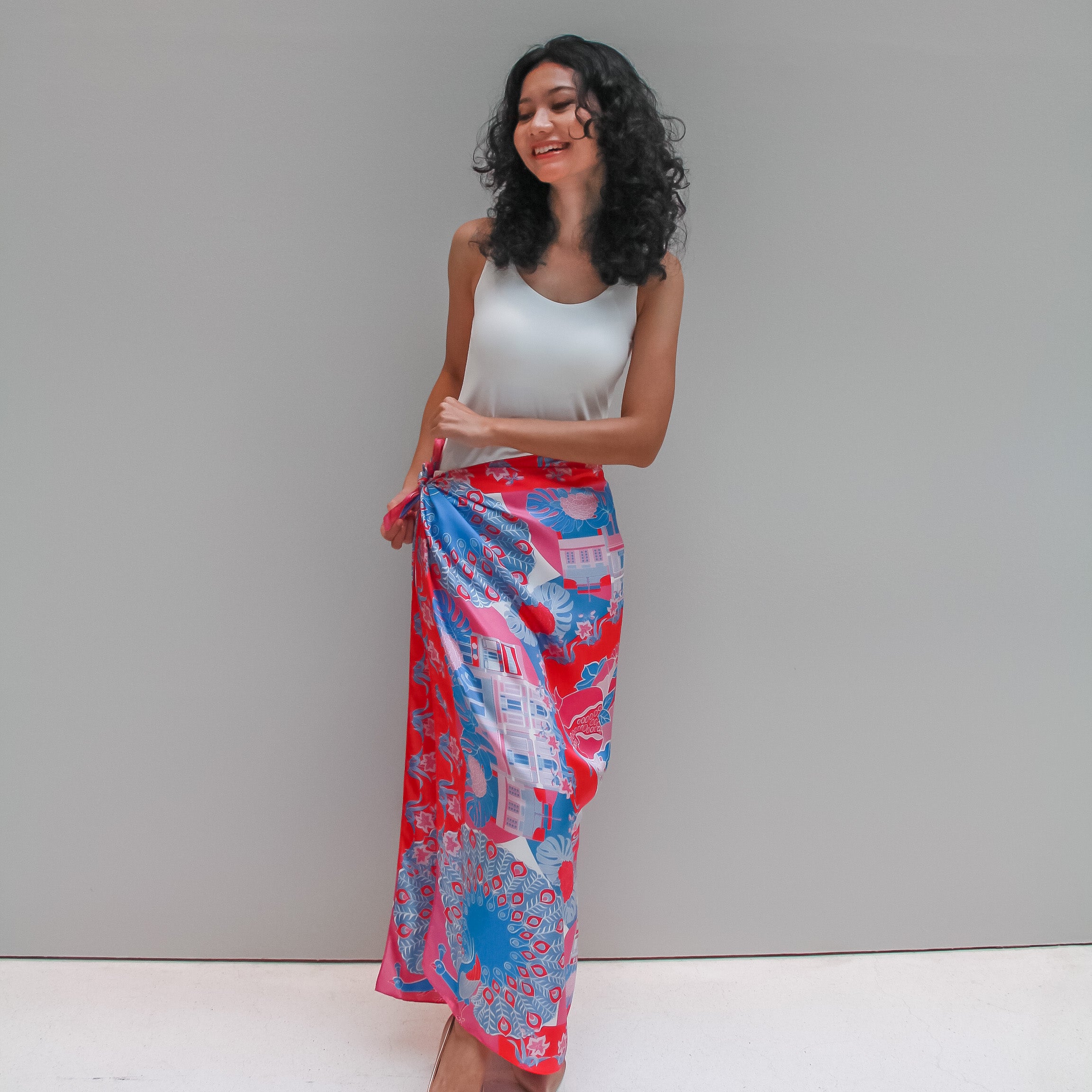 Luxury Lilac Silk Scarf - Premium Handmade Peranakan Inspired Fashion Accessory for Women, Elegant Gift for Special Occasions, Weddings & Evening Events