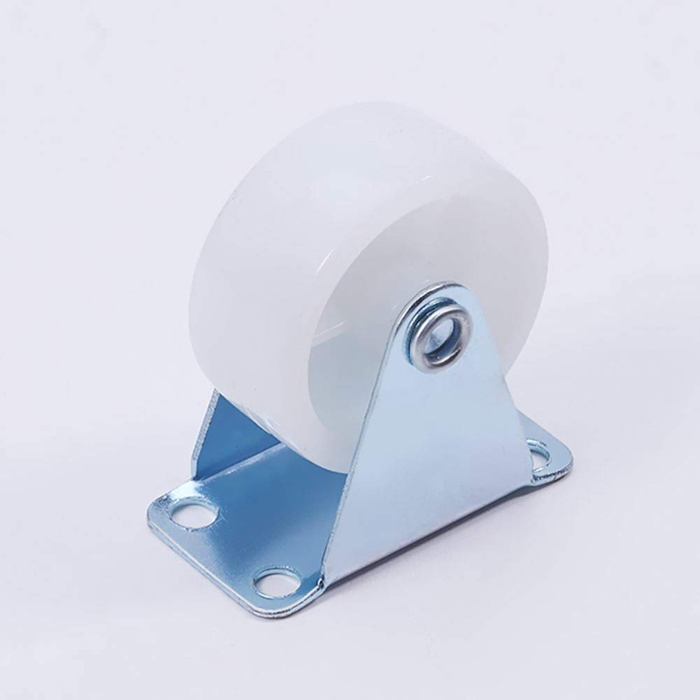 MroMax 1.54 Inch Nylon Swivel Caster Wheels - No Brake, White, 44lb Capacity - Heavy Duty Top Plate Mount Casters for Furniture, Carts, and Industrial Equipment (1 Pack)