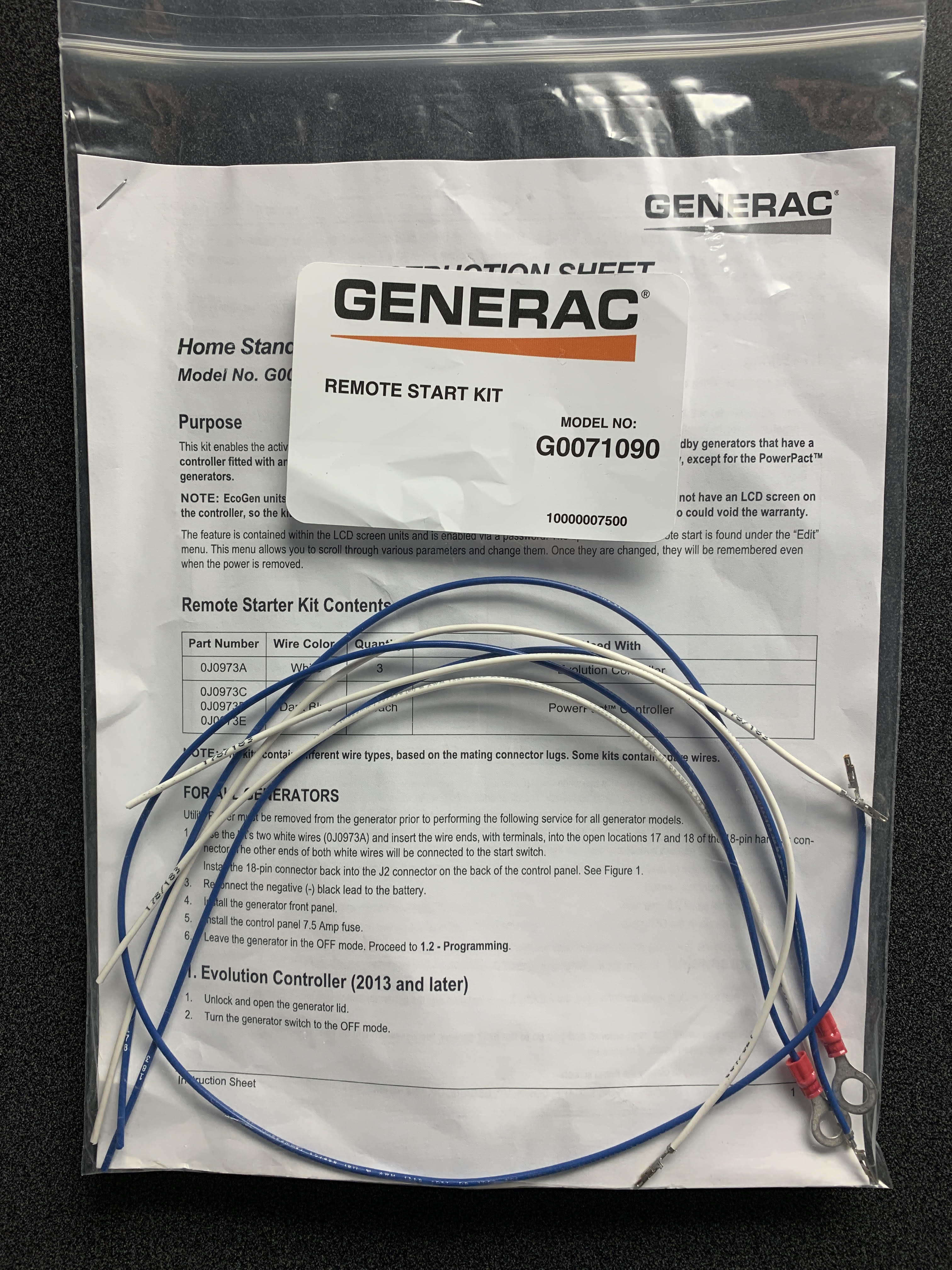 Generac Model 7109/G0071090 Remote Start Kit for Generac Home Standby Generators - Easy Installation & Wireless Control for Backup Power