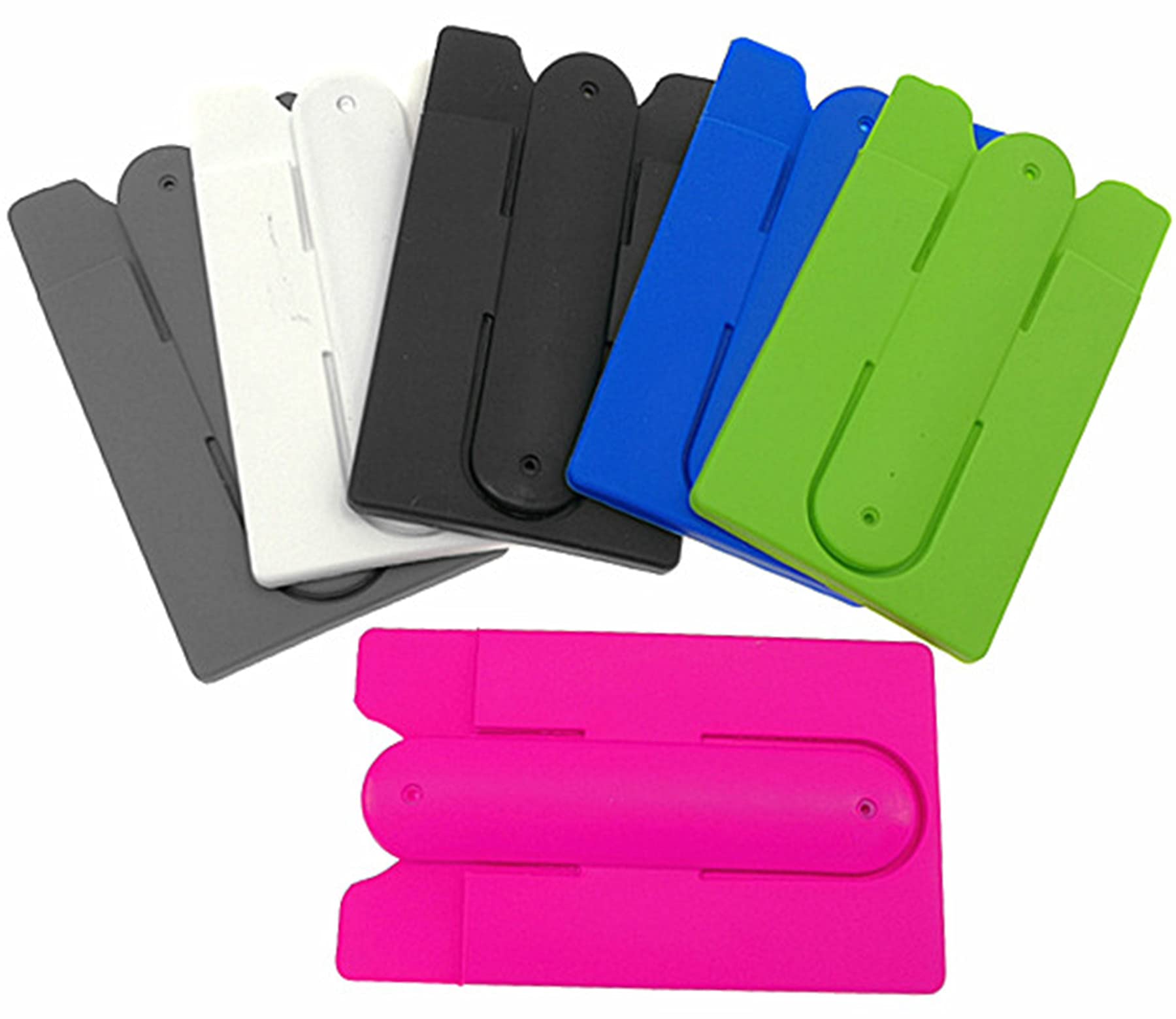 Stick-on Phone Stand Wallet - 6pcs Silicone Card Holder for Daily Use