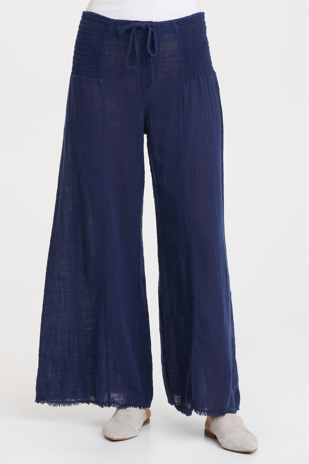 Gauze Kaj Wide Leg Pants for Women - Breathable Linen Blend High Waisted Palazzo Trousers - Perfect for Summer, Beach, Yoga & Casual Wear