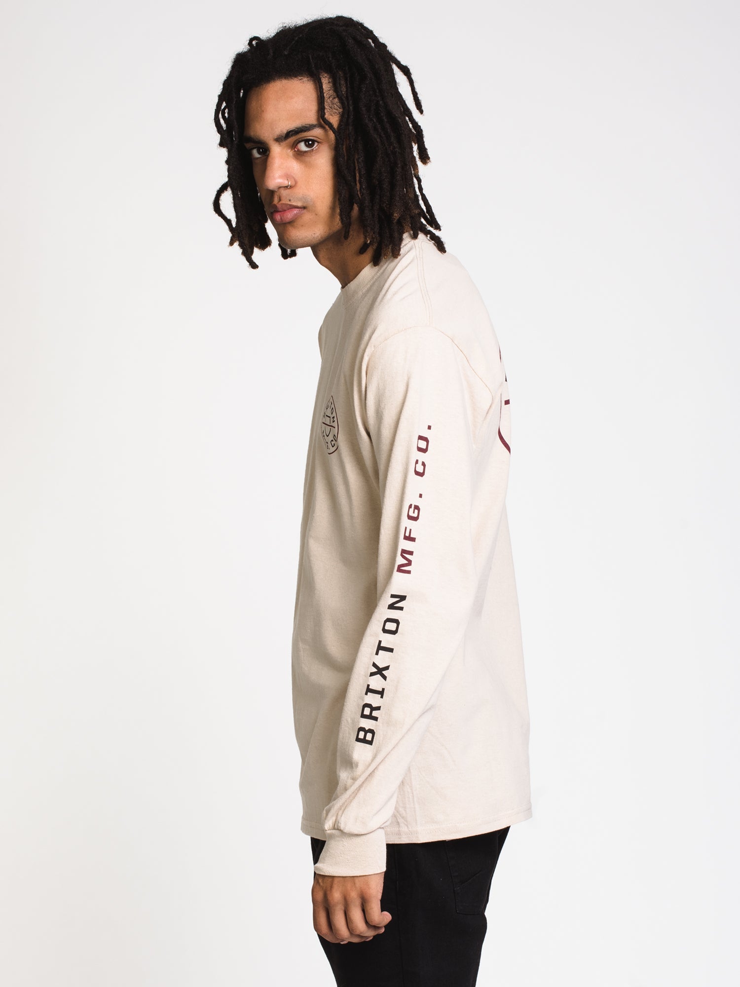 Brixton Crest Long Sleeve T-Shirt for Men - Soft Cotton Crewneck Tee - Casual & Streetwear Style - Perfect for Everyday Wear, Outdoors, and Urban Fashion