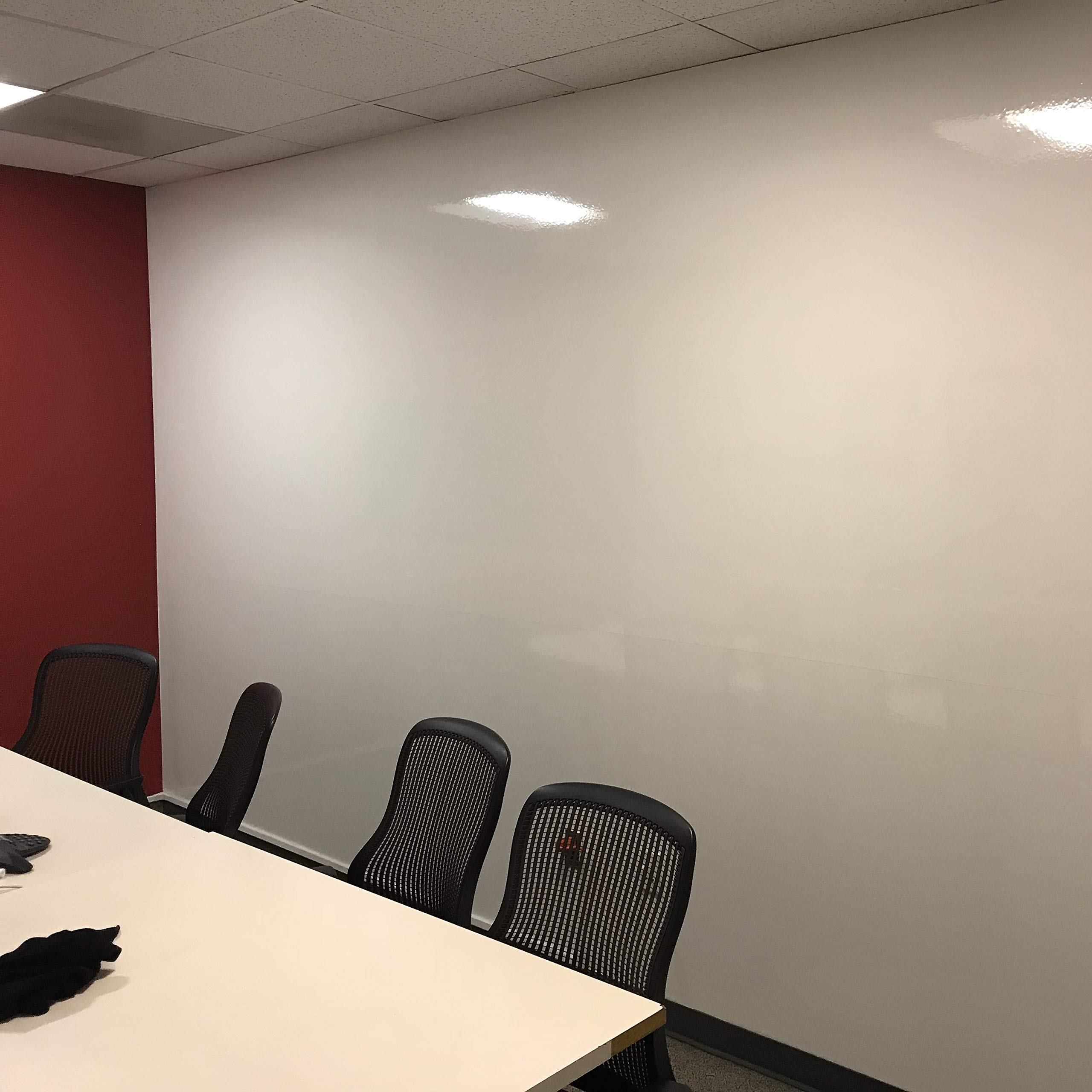 Think Board Premium 4'x10' Whiteboard Wall Sticker - Ultra-Removable Peel & Stick Dry Erase Board for Office, Home & Classroom - Stain-Proof Erasable Message Board (48