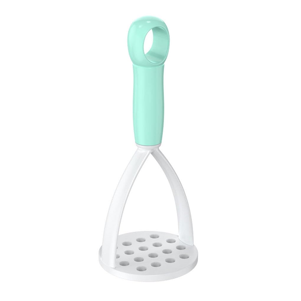 Premium Green Manual Silicone Potato Masher - Non-Stick Mini Masher for Potatoes, Fruits & Vegetables - Durable Cooking Utensil for Smooth Purees - Perfect for Mashed Potatoes, Baby Food & Baking Prep