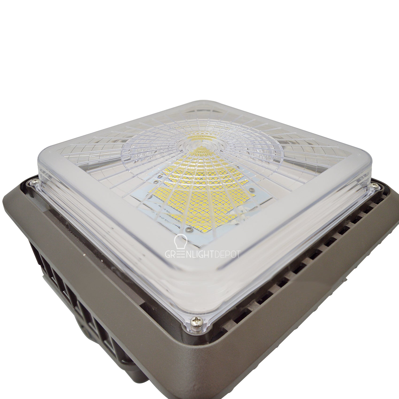 100W LED Canopy Light - UL & DLC Certified Bronze Outdoor Lighting for Parking Garages, Gas Stations & Warehouses - Energy Efficient & Weatherproof