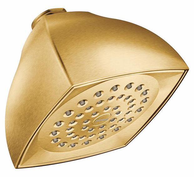Moen 6325BG Brushed Gold 1-Function Shower Head - High Pressure Rainfall Showerhead for Bathroom & Spa Relaxation