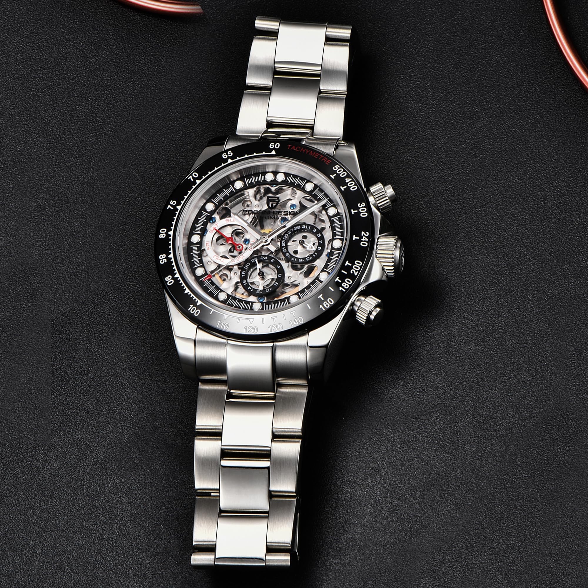 Pagani Skeleton Mechanical Watch for Men - Waterproof Luxury Timepiece for Business & Formal Wear
