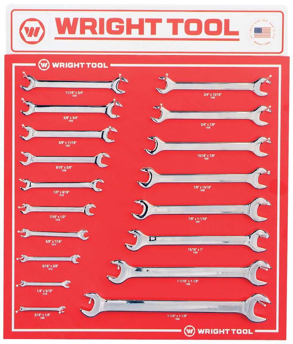 SAE Open End Wrench Set - 18-Piece Professional Tool Kit for Automotive Repair & DIY Projects | Perfect for Mechanics, Home Garage & Workshop Use