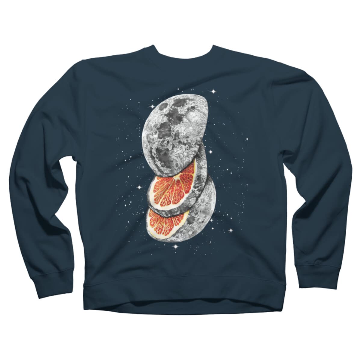 Design By Humans Unisex Lunar Fruit by JPOrmiston Sweatshirt - Soft Cotton Pullover for Men & Women - Perfect for Casual Wear, Street Style & Everyday Comfort