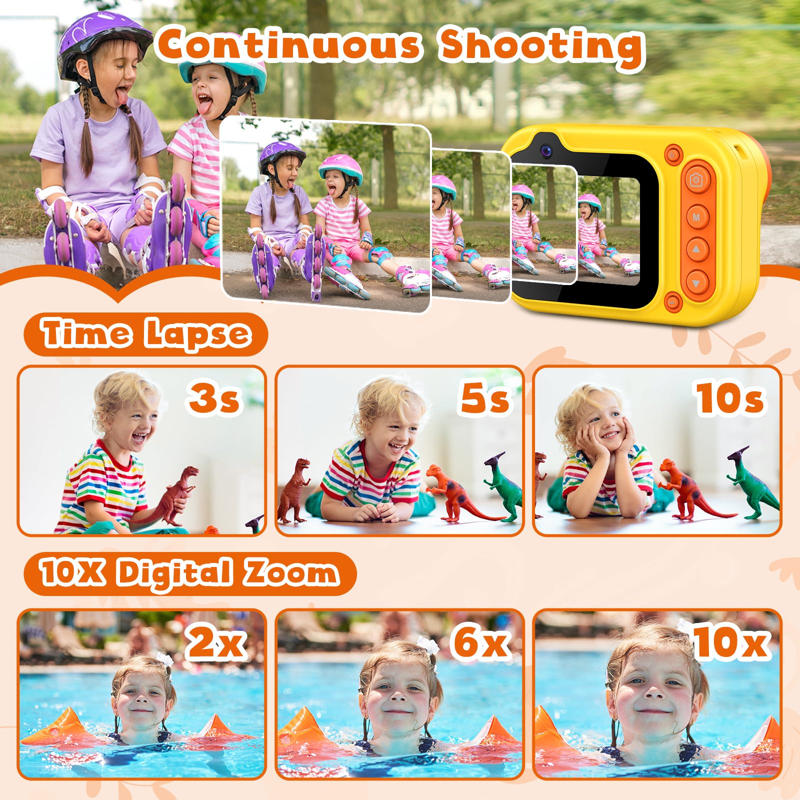 Waterproof Kids Camera for Boys & Girls Ages 3-12 - 2.4