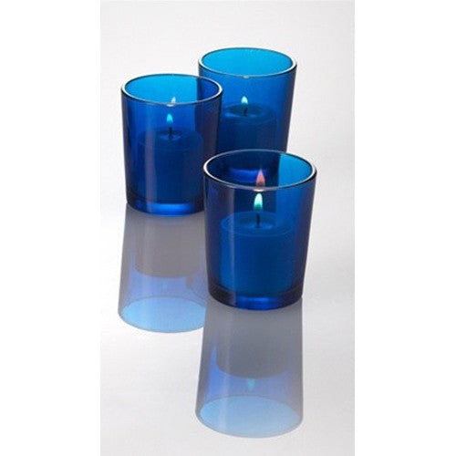 10 Pack Blue Glass Votive Tealight Candle Holders - Elegant Wedding Centerpieces, Christmas Decor, Baby Shower & Party Supplies for Home, Dining Table, Romantic Dinner and Special Events