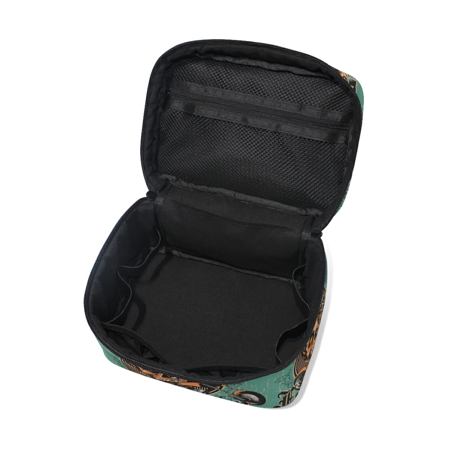 Vintage Skull Makeup Bag for Women - Retro Cosmetic Pouch & Toiletry Travel Case - Perfect for Travel, Gym, and Everyday Use