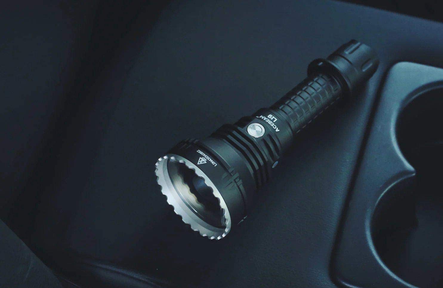 ACEBEAM L19 CAMO PM1 White LED Flashlight - 1650 Lumens, 1300m Throw, Tiger Camo - Tactical Flashlight for Hunting, Camping & Outdoor Adventures (Battery & Charger Not Included)