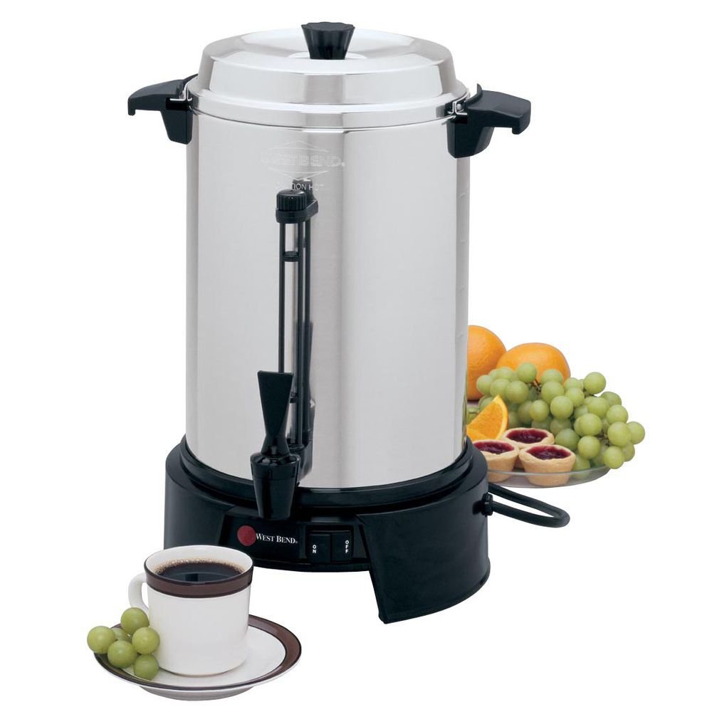 WestBend 55 Cup Commercial Coffee Urn - Large Aluminum Coffee Maker for Events & Catering (13.25