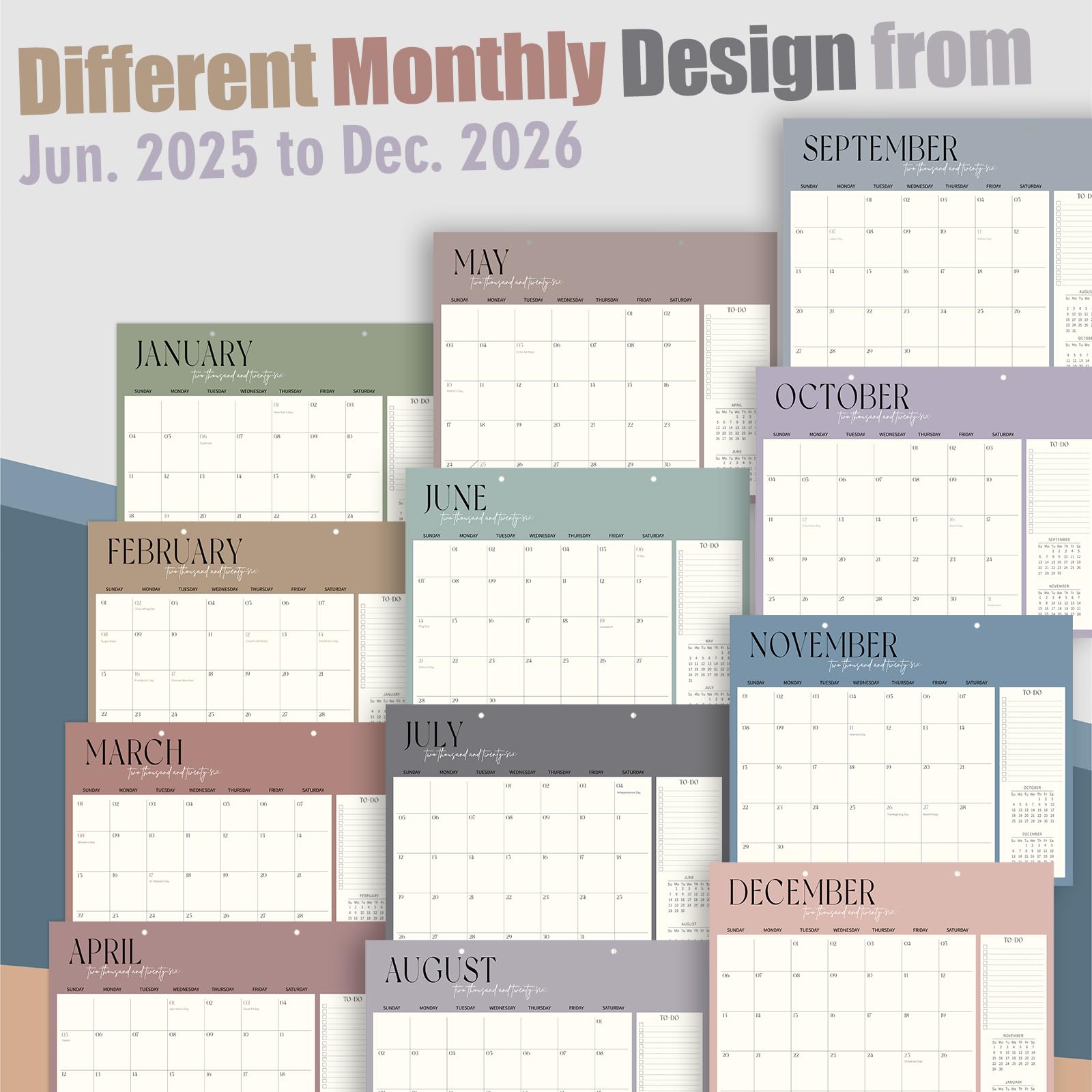 Guasslee 2025-2026 19-Month Academic Planner Calendar | 14